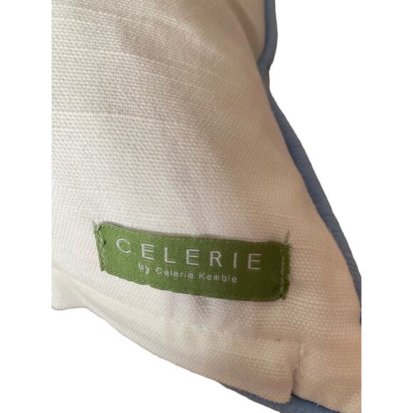 Celerie By Kemble Square Pillow Perigold Designer 20” Duck Feathers India Blue - Picture 9 of 10